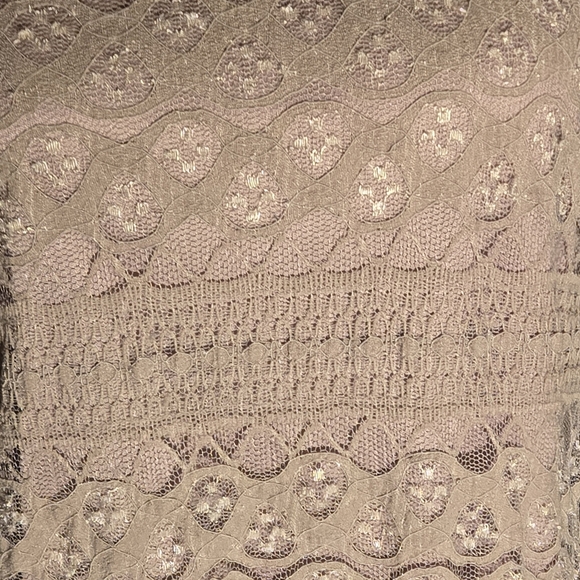 Shannon Ford New York Pale Taupe Lace Top Shark Bite Hem Women size XL - Picture 6 of 12